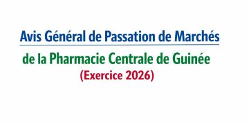 Avis Général de Passation de Marchés de la Pharmacie Centrale de Guinée ( Exercice 2026)